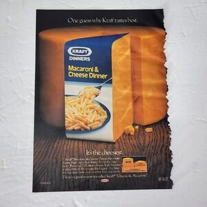 Vintage Print Ad Kraft Macaroni & Cheese dinner It's the cheesiest clipping 1985